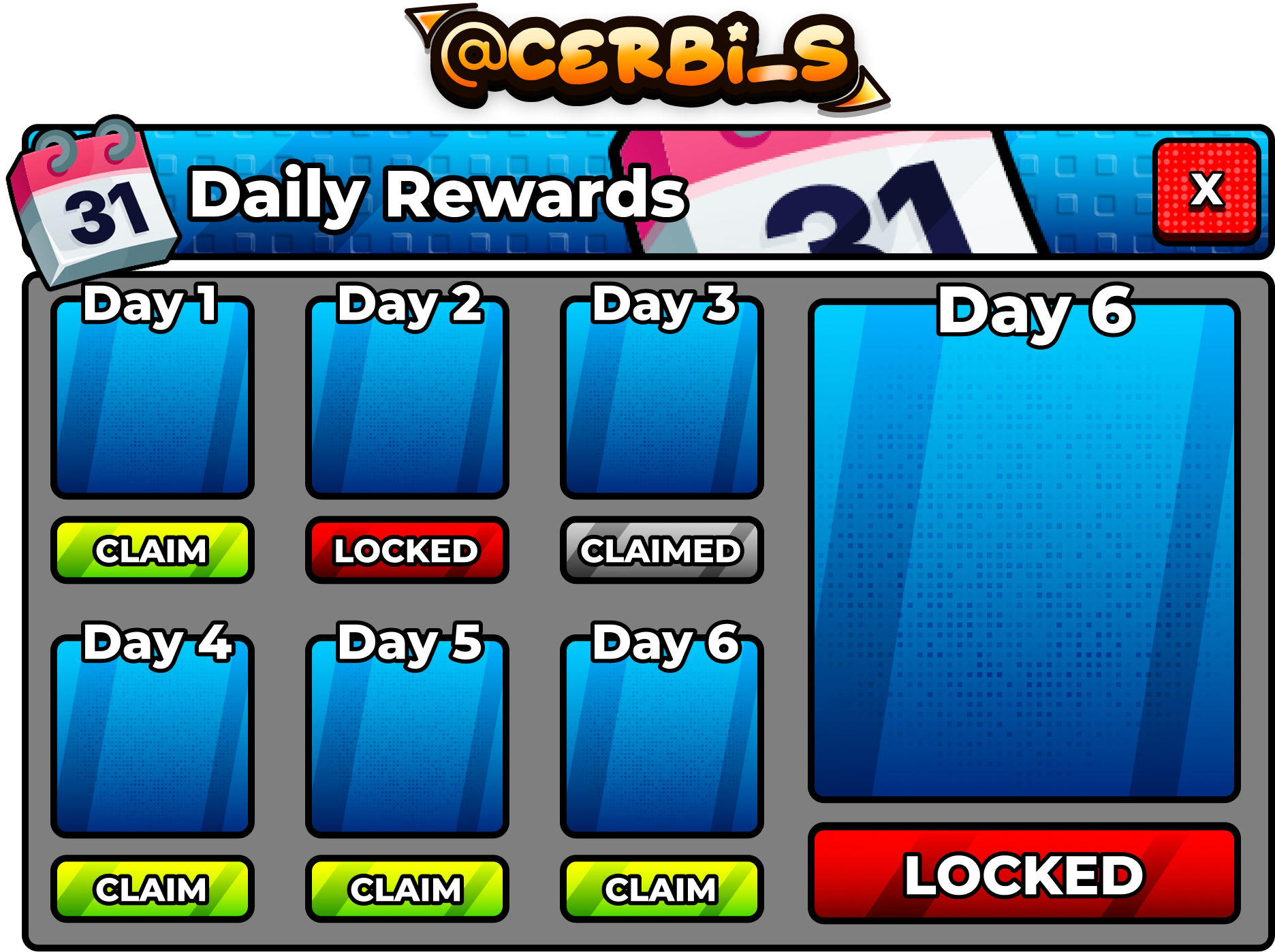 Daily Rewards Calendar