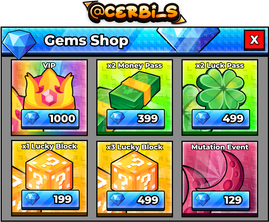 Gems Currency Shop